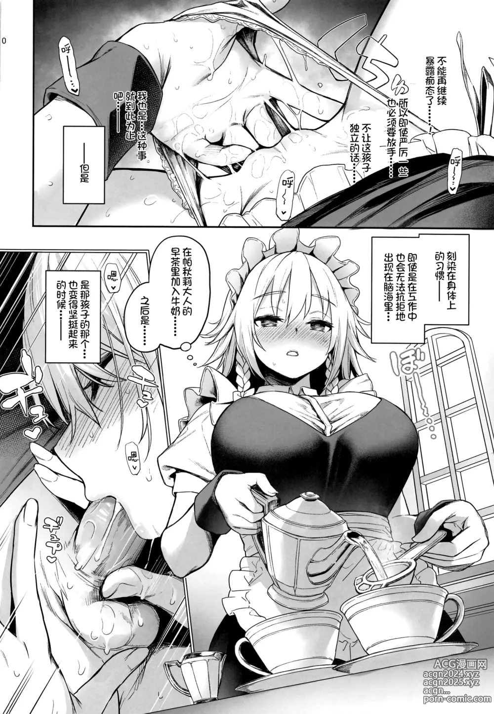 Page 10 of doujinshi ANMITSU TOUHOU THE AFTER Vol. 3 Shasei Kanri shite Kudasai Sakuya-san! + (decensored)