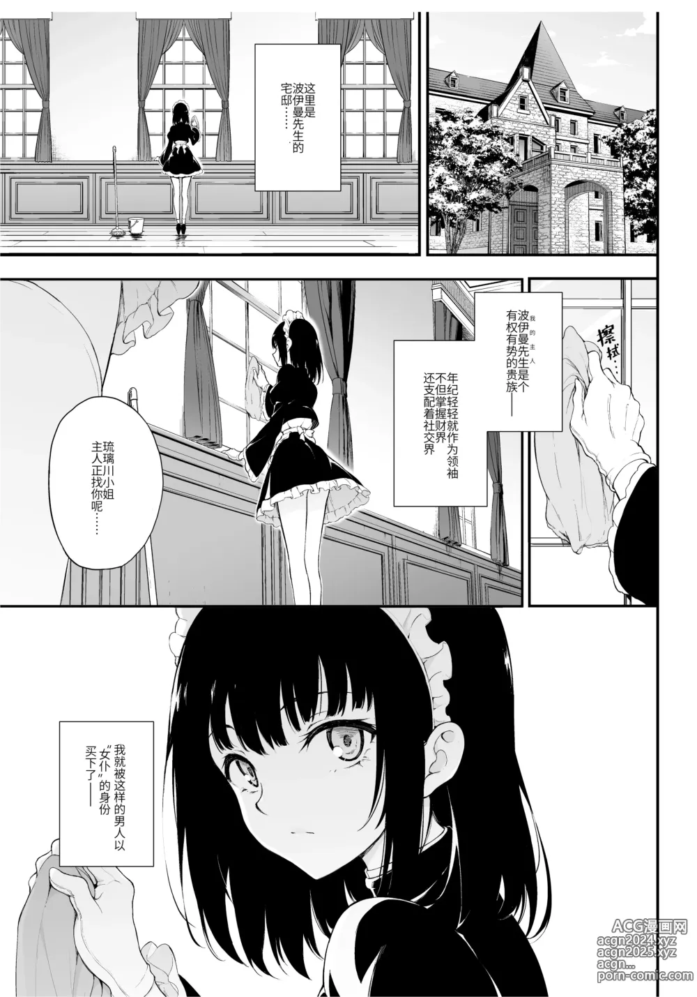 Page 2 of doujinshi Maid Kyouiku. -Botsuraku Kizoku Rurikawa Tsubaki-