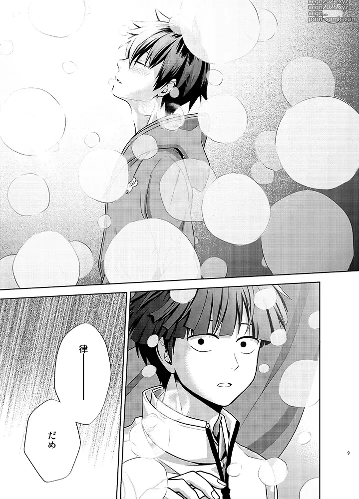 Page 9 of doujinshi Ritsu to Boku Dake no, Mainasu 2 ℃ no