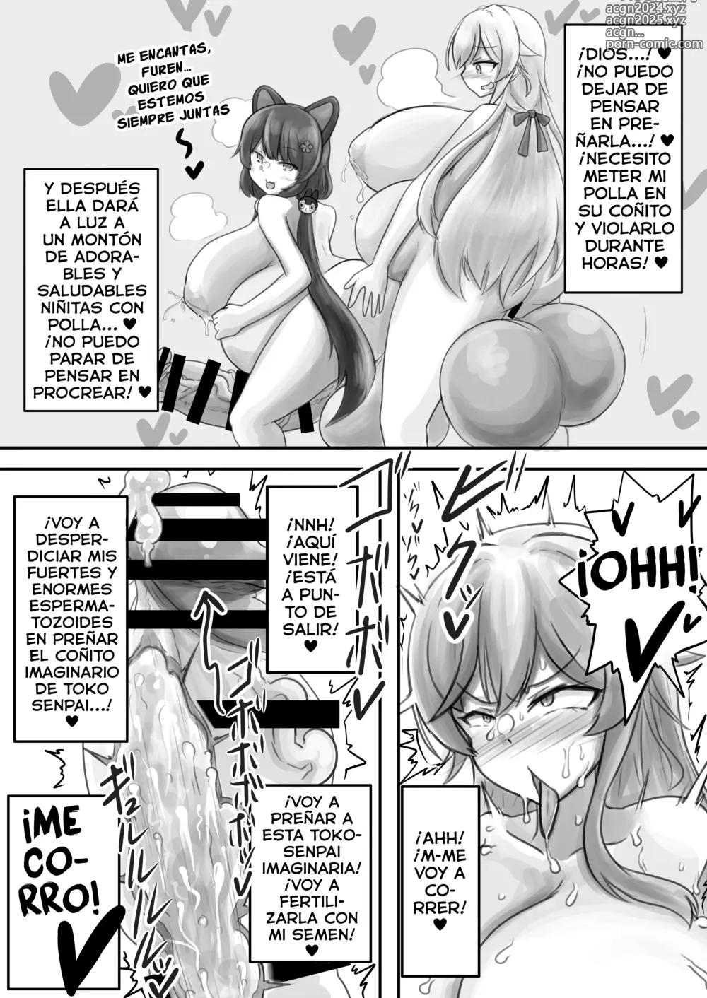 Page 13 of doujinshi [Masturbación en directo] ¡¡Así es como eyacula una caballera futanari!!