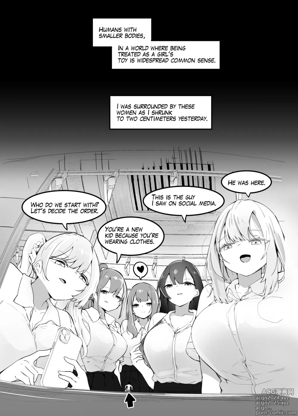 Page 1 of doujinshi Surrounded By Girls On The Train