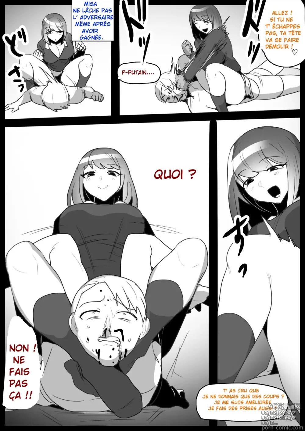 Page 16 of doujinshi Je suis devenu l'esclave, un vrai punching-ball par deux filles de ma classe qui ont découvert que j'étais maso