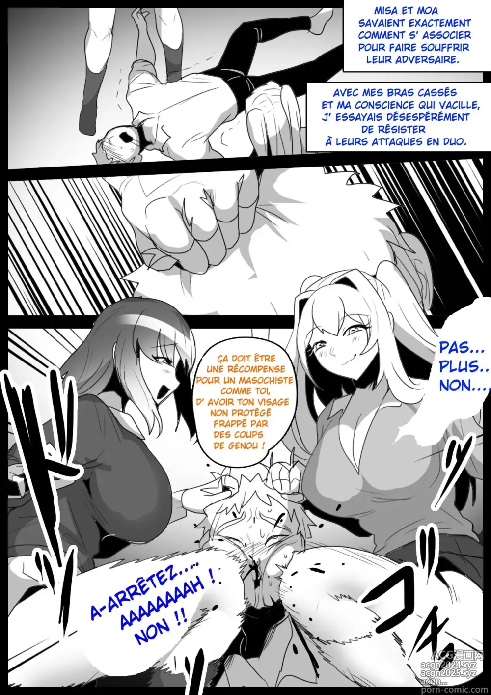 Page 26 of doujinshi Je suis devenu l'esclave, un vrai punching-ball par deux filles de ma classe qui ont découvert que j'étais maso