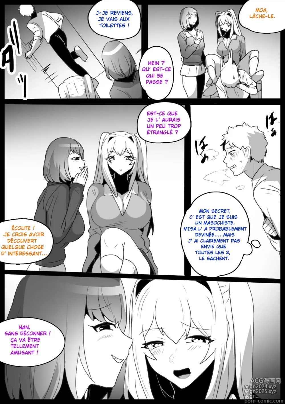 Page 7 of doujinshi Je suis devenu l'esclave, un vrai punching-ball par deux filles de ma classe qui ont découvert que j'étais maso