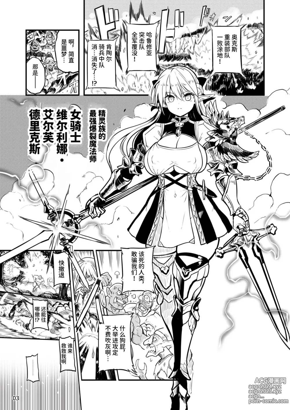 Page 3 of doujinshi 扶她精灵女骑士维尔利娜 凌辱榨精监狱