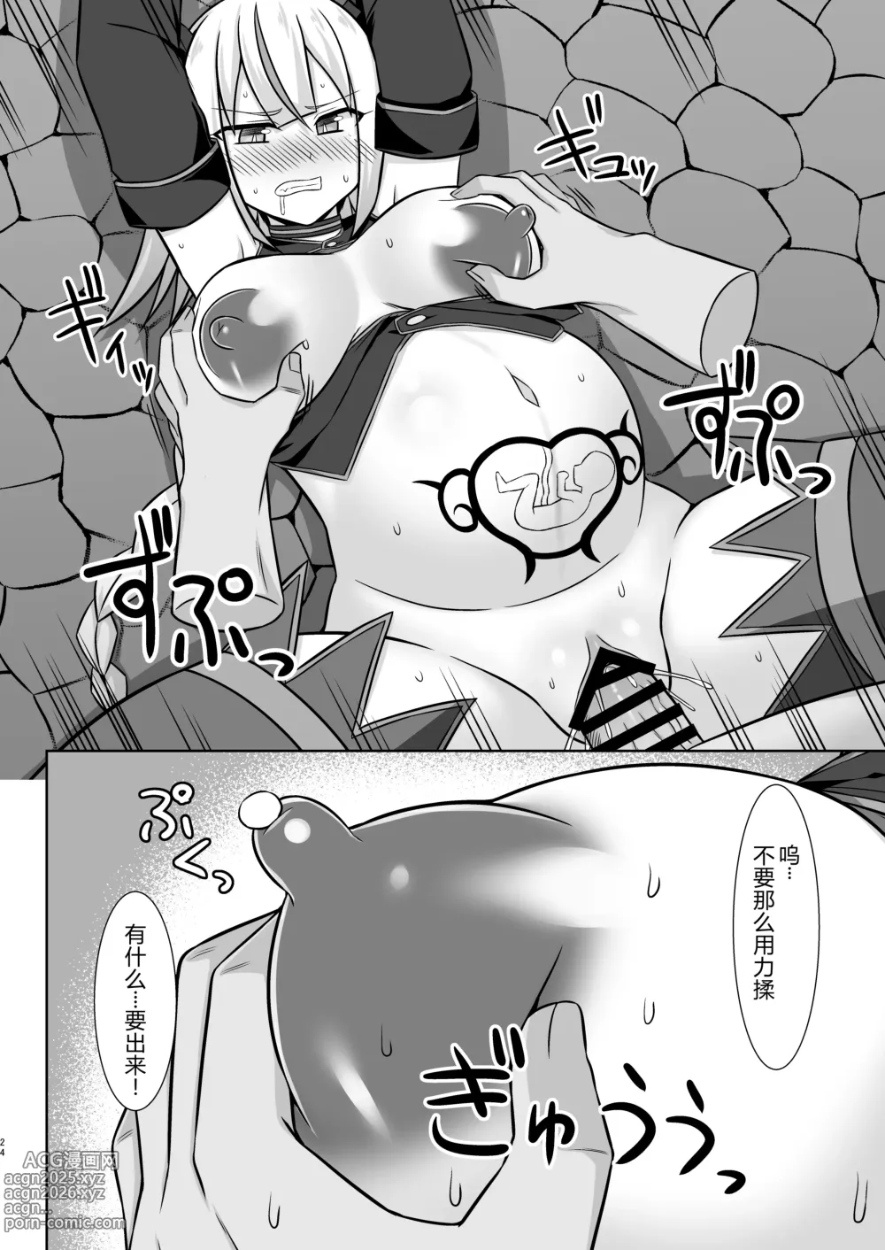 Page 24 of doujinshi 幻想妊婦臨歓 傲慢的女魔族被人类男性驯服 充满西瓜肚情节的书