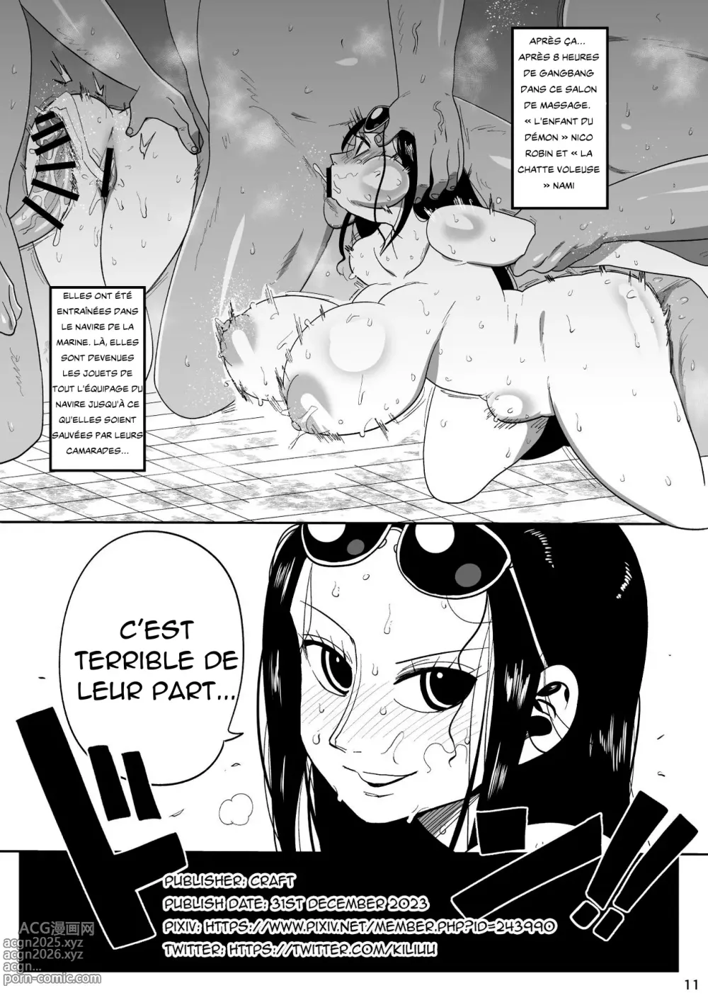 Page 12 of doujinshi Nico Robin vs Massage Oji-san