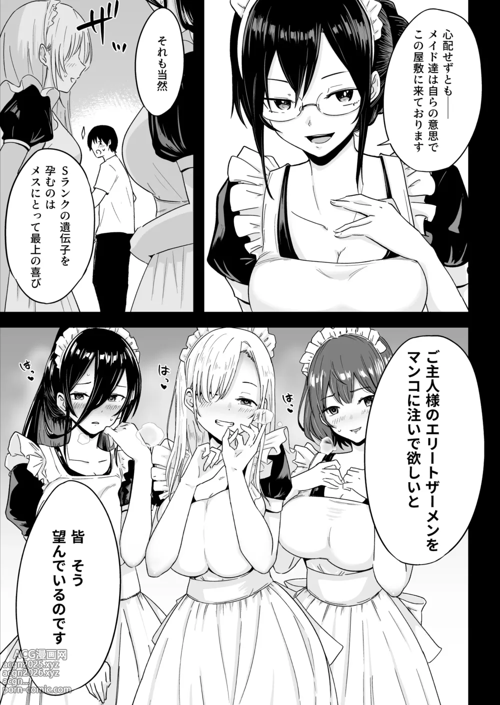 Page 10 of doujinshi S Rank Idenshi Nintei sareta node, Yuushuu na Kodomo o Tsukurutame Maid ni Nakadashi shite Ninshin sareru Hanashi.