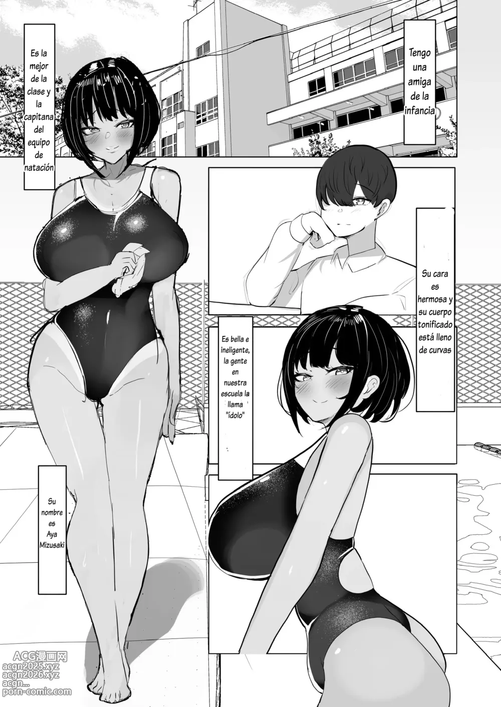 Page 3 of doujinshi Suieibu Shushou no Boyish Osananajimi wa Boku no Chinpo ni Dohamari Chuu