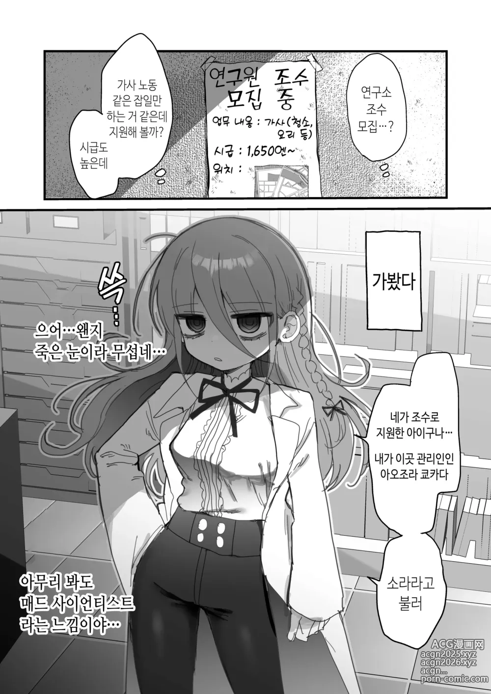 Page 3 of doujinshi 다우너 연구원 누나에게 부탁해서 야한 거 하는 이야기.