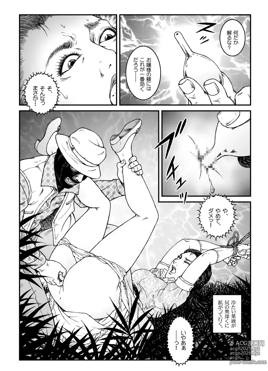 Page 10 of doujinshi 欲望回帰第500章-昭和猟奇譚女犯仕置人哲夫【5】社長令嬢_被虐のバカンス_カージャックレイプ編-