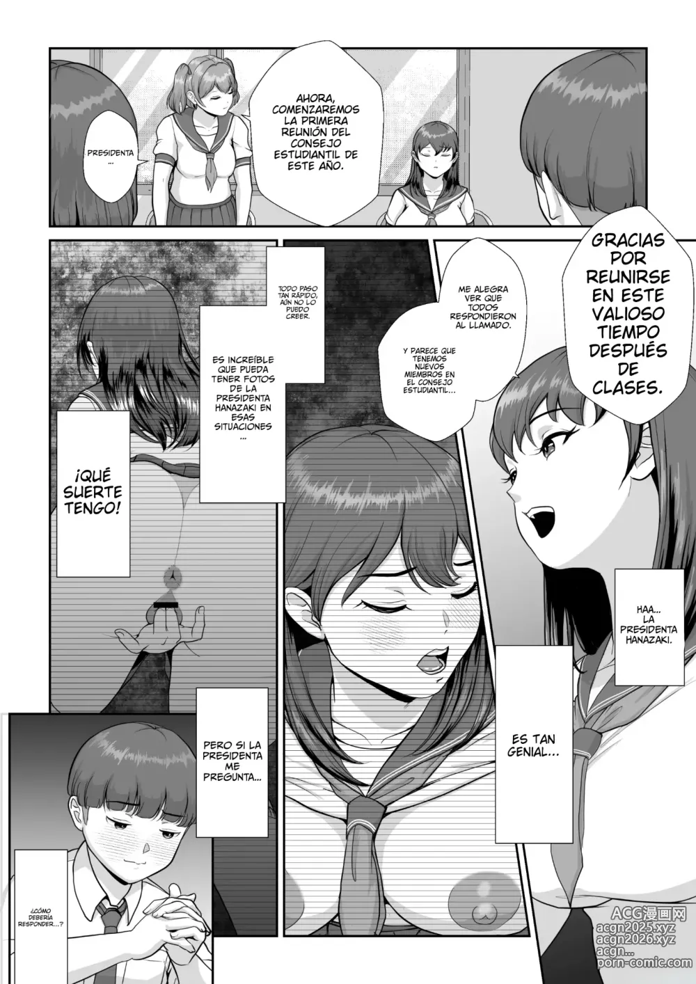 Page 9 of doujinshi Hanazaki, la presidenta del consejo estudiantil ¡Quiere mi semen!