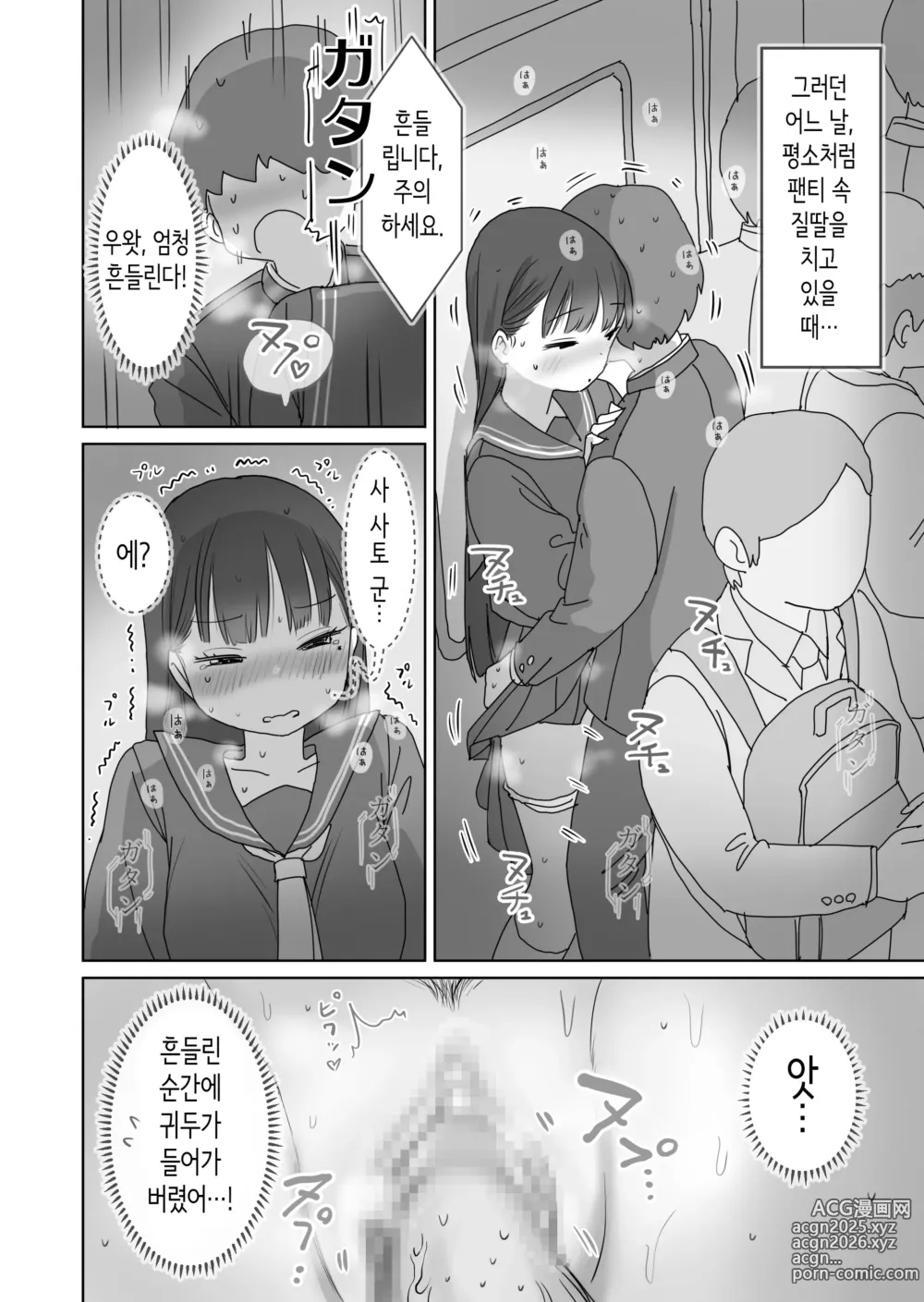 Page 27 of doujinshi 전철 통학 중 몰래 질내사정하게 해주는 같은 반의 쿠로이 양