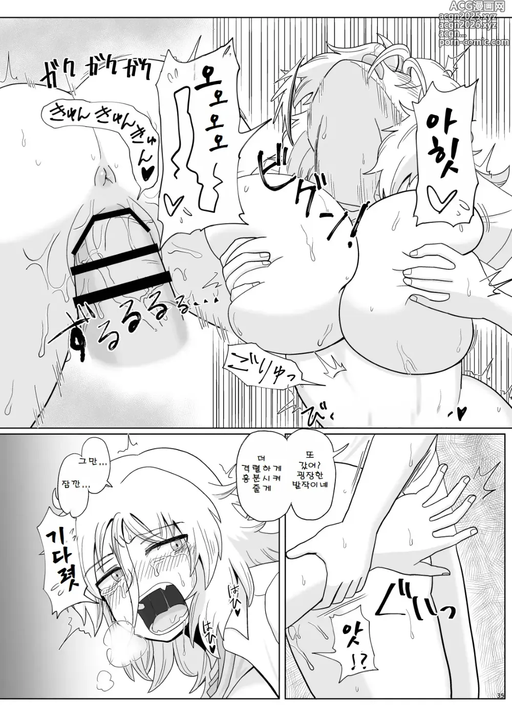 Page 35 of doujinshi 금발 폭유 양아치가 뒤에서 푹푹 범해지는 책