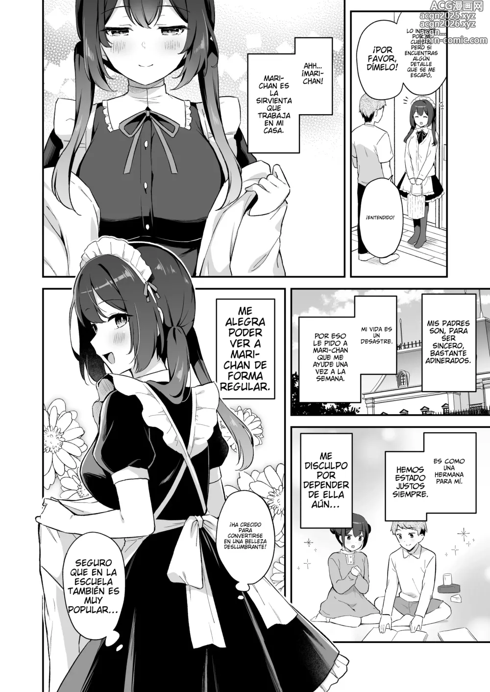 Page 3 of doujinshi Osananajimi no Toshishita Iyashikei Maid to Issho ni Hatsutaiken Suru Hanashi