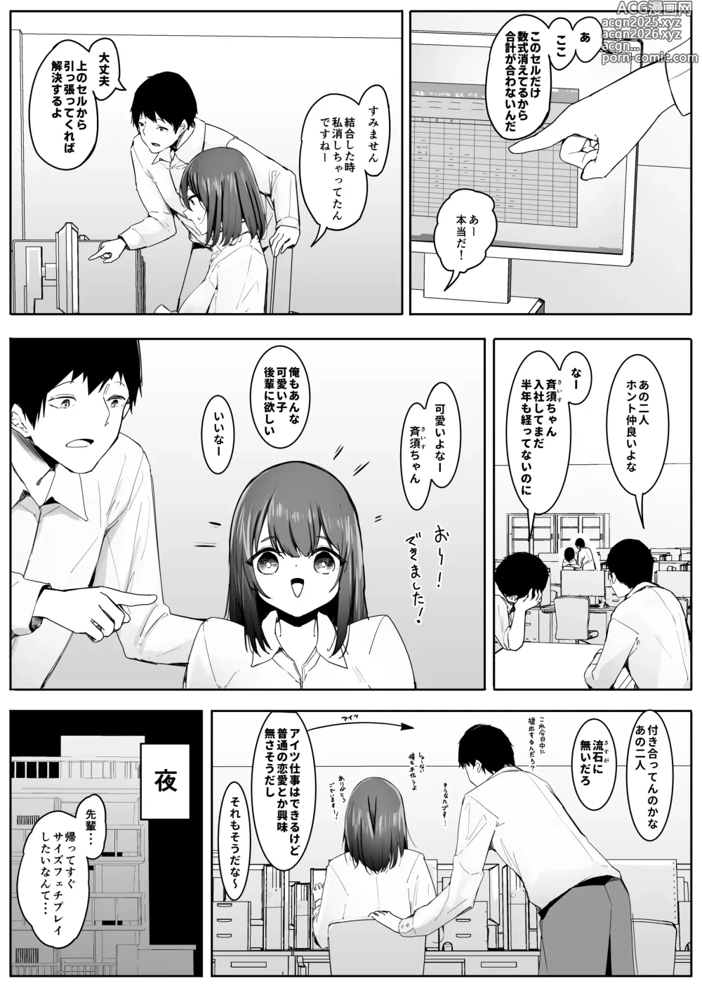 Page 1 of doujinshi Ore no Seiheki ga Kouhai to Issho de Kyou mo Size Fetish Play Sasete Moraeru