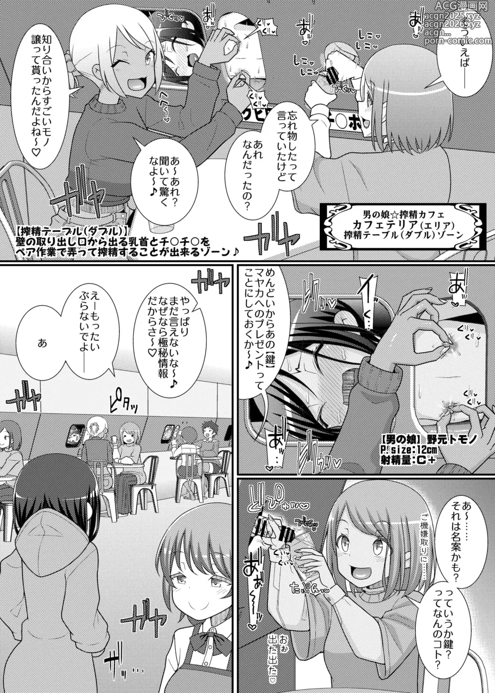 Page 20 of doujinshi Sakusei Seikou!? Chikubitches!! ~Otokonoko Sakusei Café Sennyuu Hen~