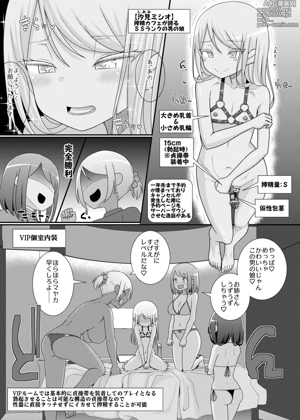 Page 22 of doujinshi Sakusei Seikou!? Chikubitches!! ~Otokonoko Sakusei Café Sennyuu Hen~