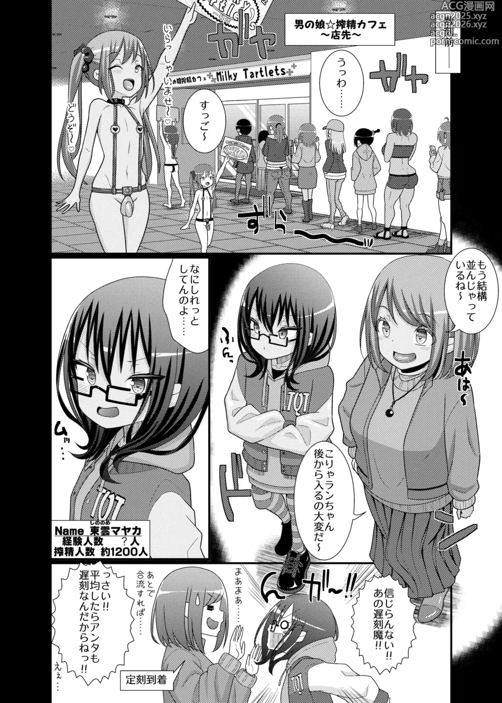 Page 6 of doujinshi Sakusei Seikou!? Chikubitches!! ~Otokonoko Sakusei Café Sennyuu Hen~