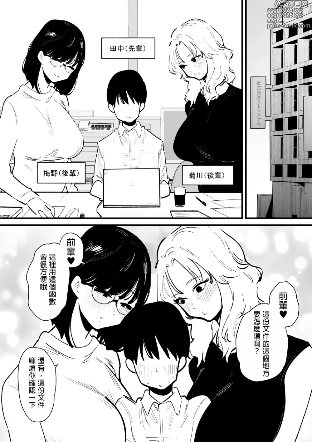 Page 2 of doujinshi Kouhai Futari ni Chikubi Kaihatsu sareta Maso Senpai no Ichinichi