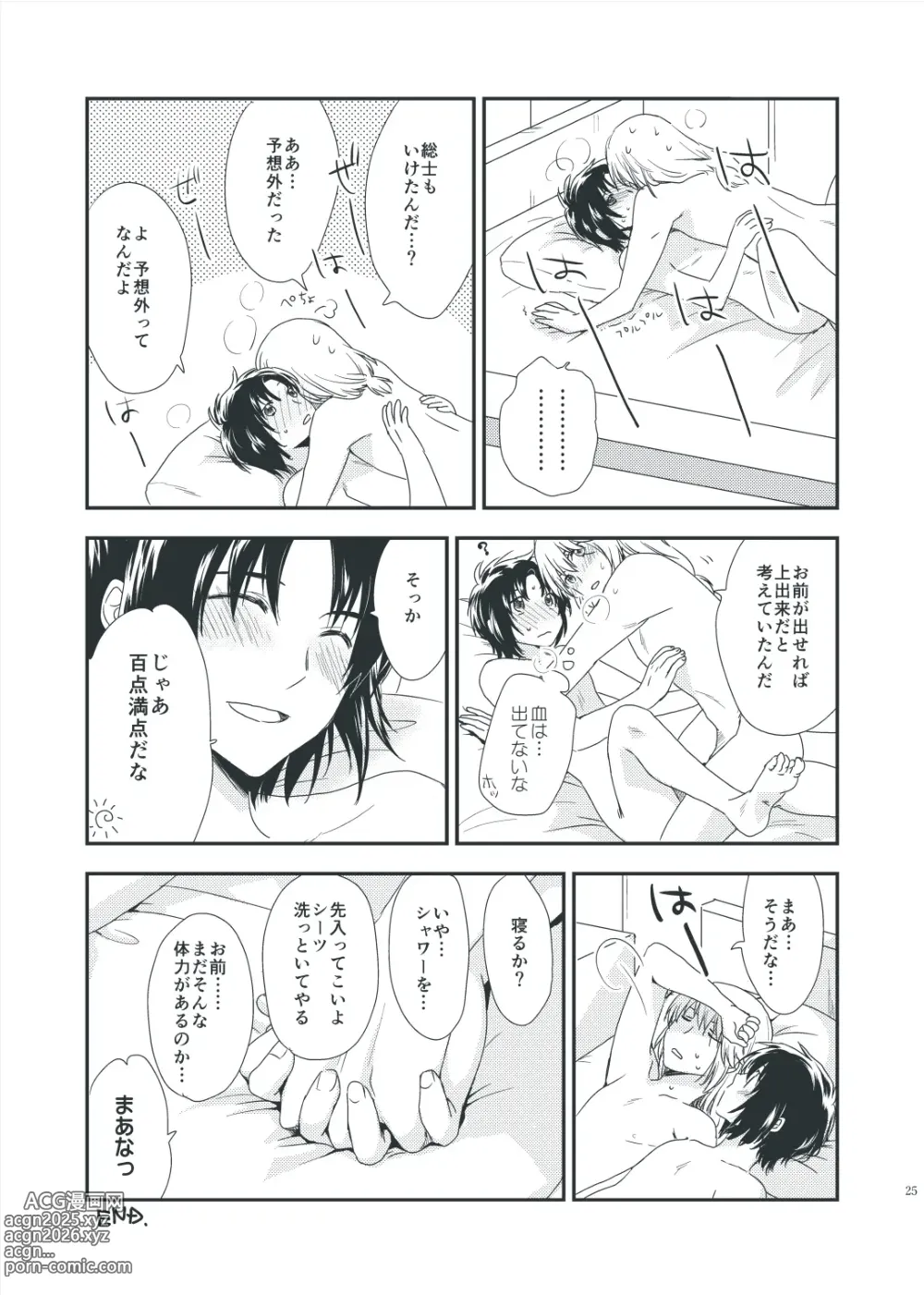 Page 23 of doujinshi Tenarai wa, Saka ni Kuruma o Osu Gotoshi.