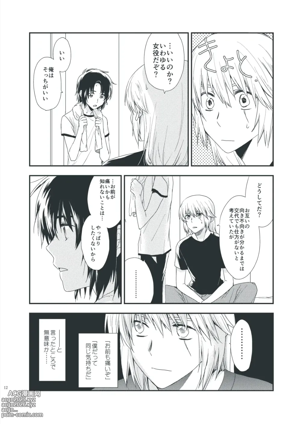 Page 10 of doujinshi Tenarai wa, Saka ni Kuruma o Osu Gotoshi.