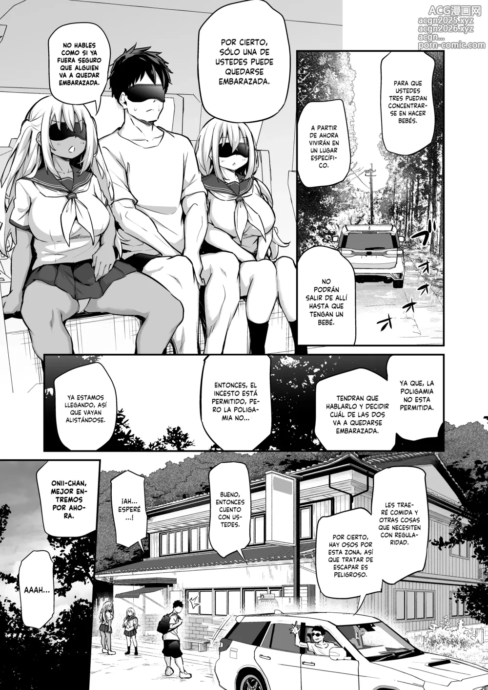 Page 4 of doujinshi Un Pueblo del que no Puedo Salir a Menos que Embarace a Mis Hermanas