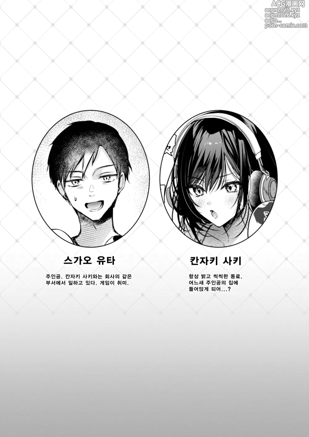 Page 2 of doujinshi 게이머 동료 칸자키씨가 멋대로 눌러앉아 에로하게 들이대는데?!