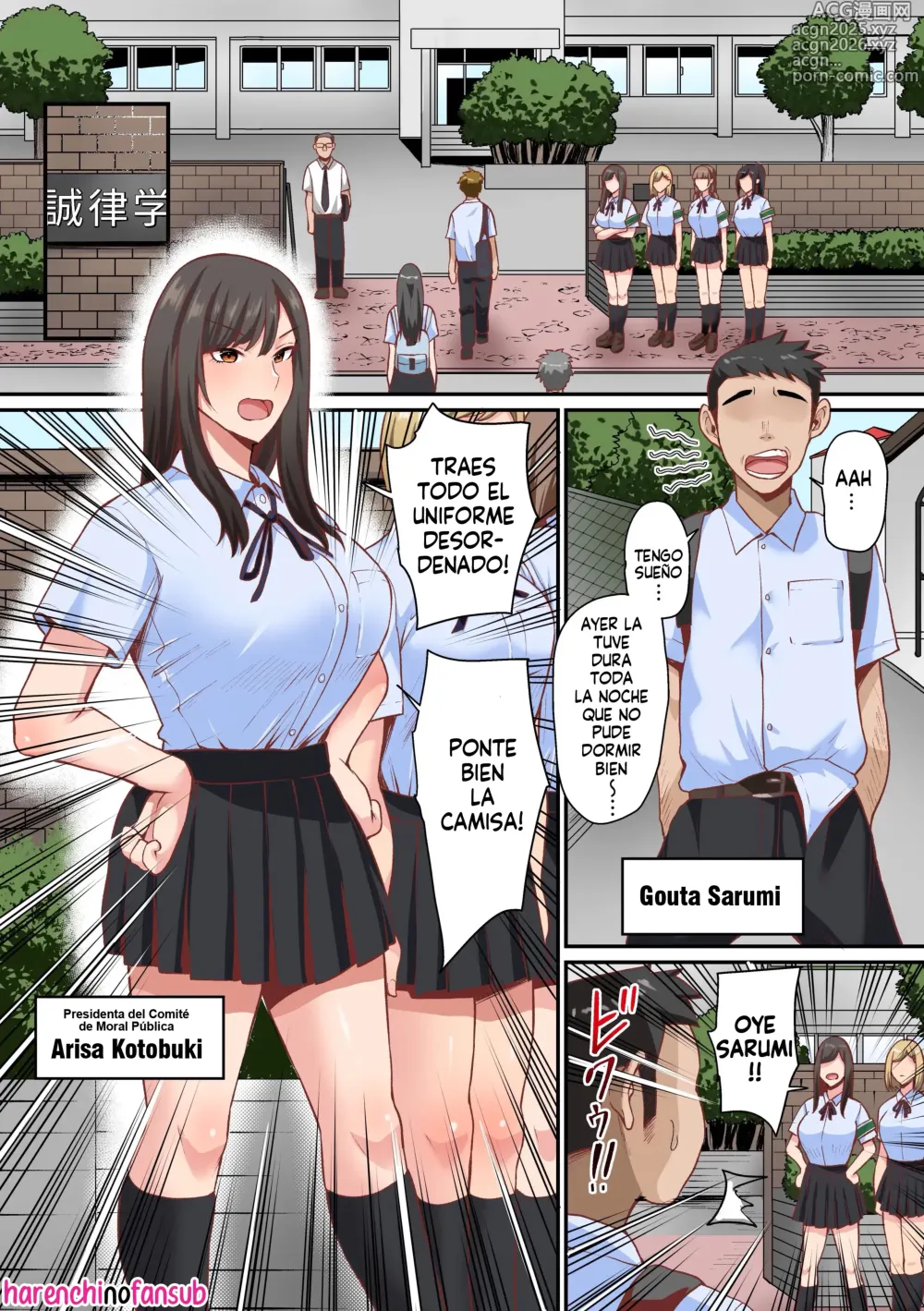 Page 3 of doujinshi Appli de Seishori Touban ni Sarechatta Fuuki iinchou. ~Ue kara Mesen no Majimena Iinchou ga Danshi no Seieki wo Uketomeru dake no Sonzai ni Narisagaru~