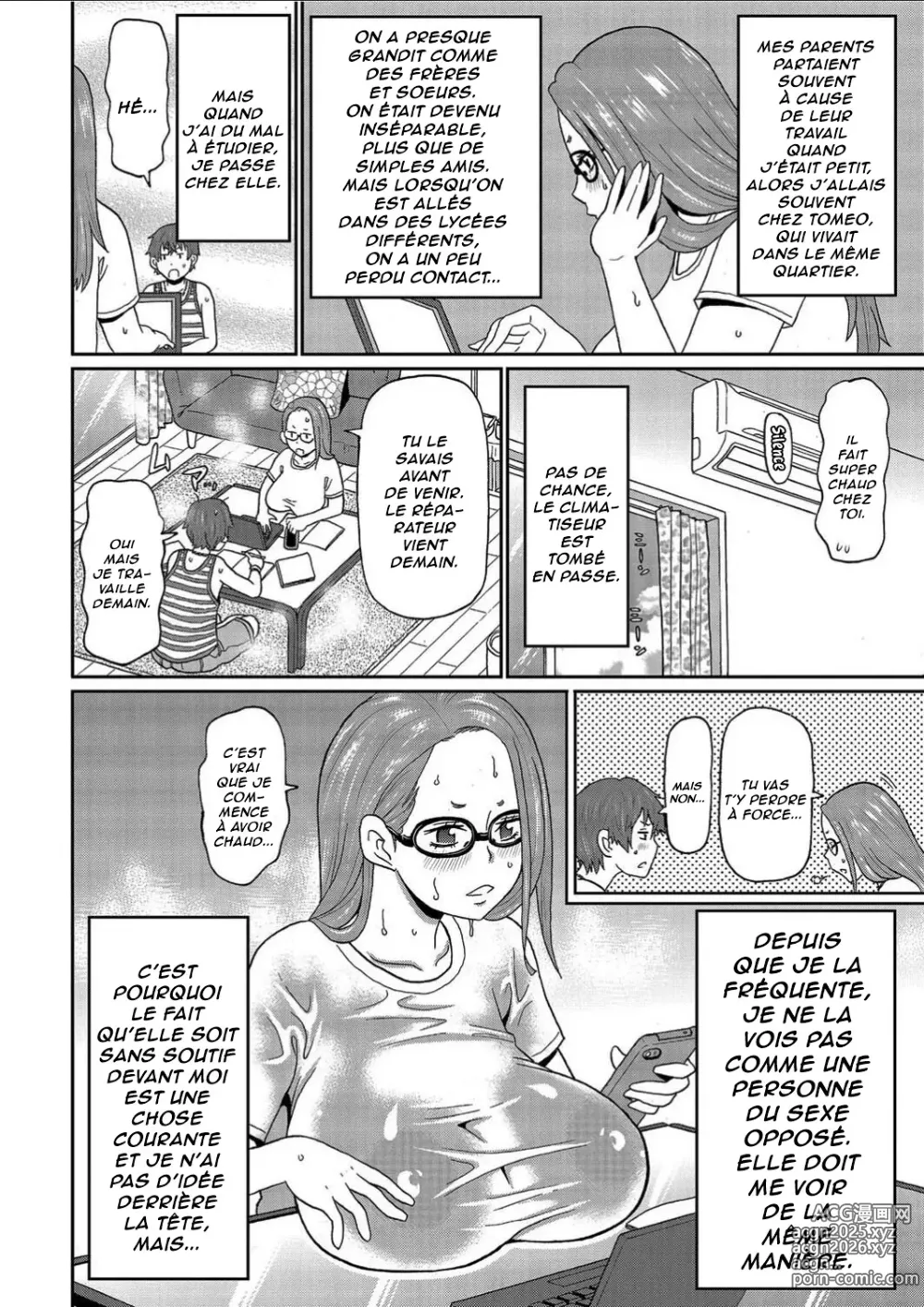Page 2 of manga Transpirer avec une femme à lunettes et à forte poitrine au milieu de l'été