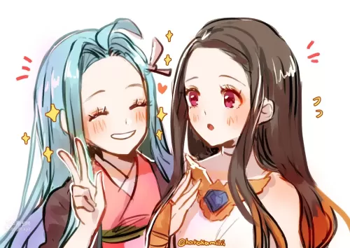 kamado nezuko(竈門禰豆子) lyria(ルリア（グラブル）)|granblue fantasy(グランブルーファンタジー) kimetsu no yaiba(鬼滅の刃)|