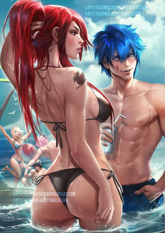 erza scarlet(エルザ・スカーレット) jellal fernandes(ジェラール・フェルナンデス)|fairy tail(フェアリーテイル)|sakimichan(咲美ちゃん)