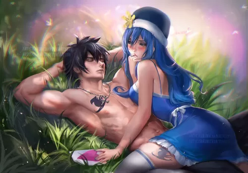 juvia lockser(ジュビア・ロクサ) gray fullbuster(グレイ・フルバスター) gruvia(グレジュビ)|fairy tail(フェアリーテイル) deviantart(デヴィアントアート)|sakimichan(咲美ちゃん)