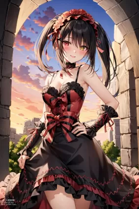 AI generated to love-ru,date a live tokisaki kurumi,nemesis porn pictures about black_hair(黒髪) heterochromia(オッドアイ)