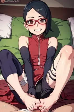 AI created naruto,boruto: naruto next generations uchiha sarada doujin pictures by feetlovaz about female(女性) pov(一人称視点)