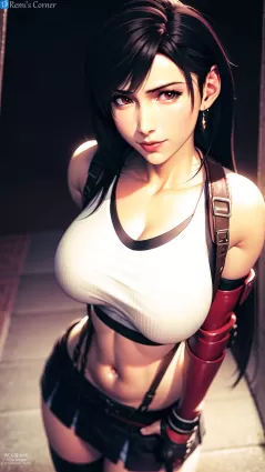 AI created final fantasy,final fantasy vii,final fantasy vii remake tifa lockhart,remi doujin pictures about final_fantasy_vii(ファイナルファンタジーＶＩＩ) abs(腹筋)