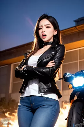 The female boss of the bikergang