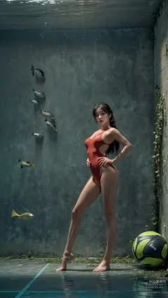 indoor gym wet latex swimsuit1