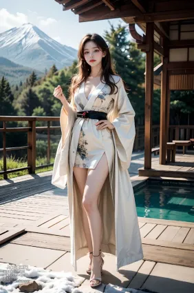 Girl on onsen